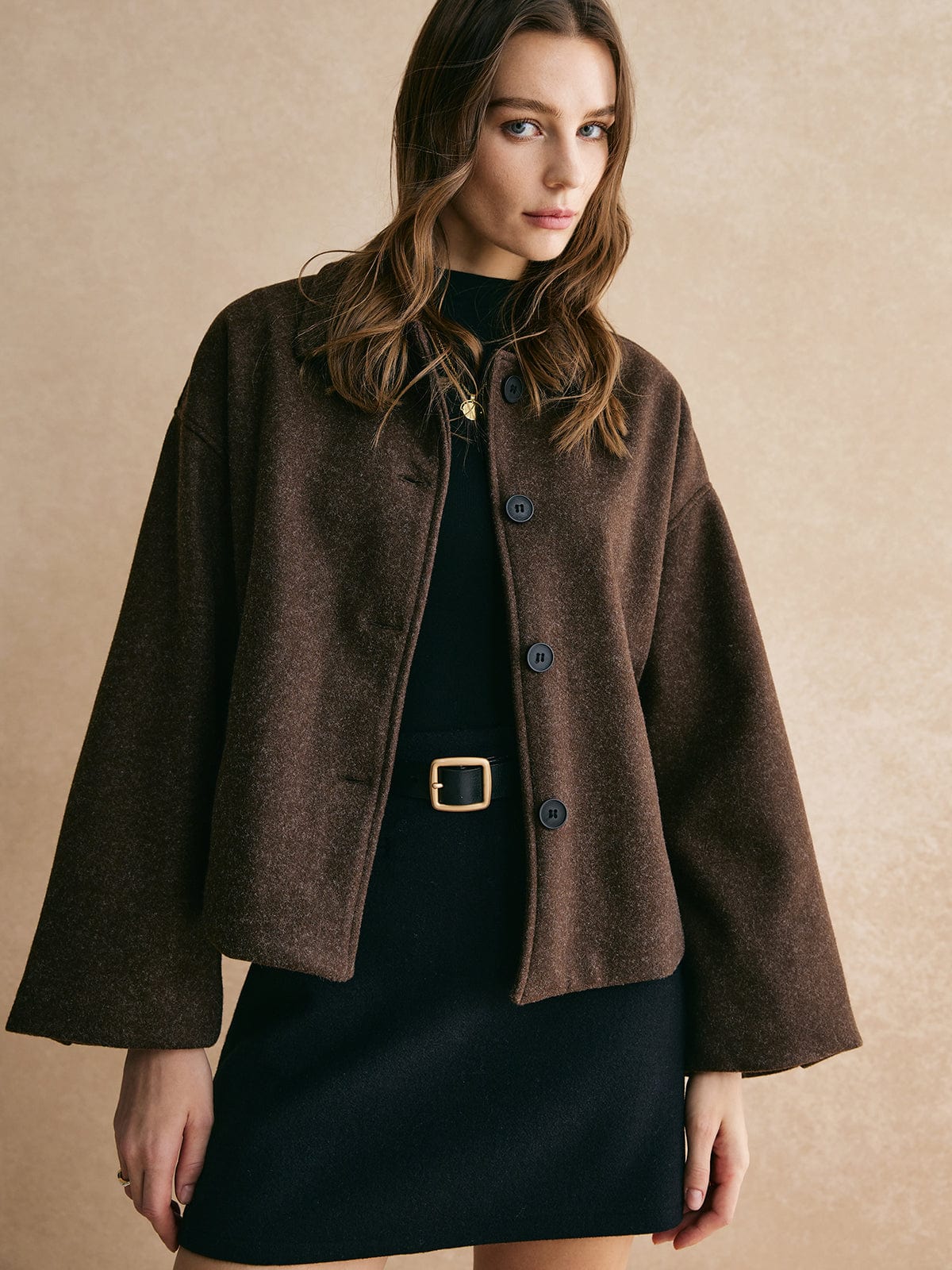 Saar Boxy Coat | Relaxed Fit Hip-Length Coat