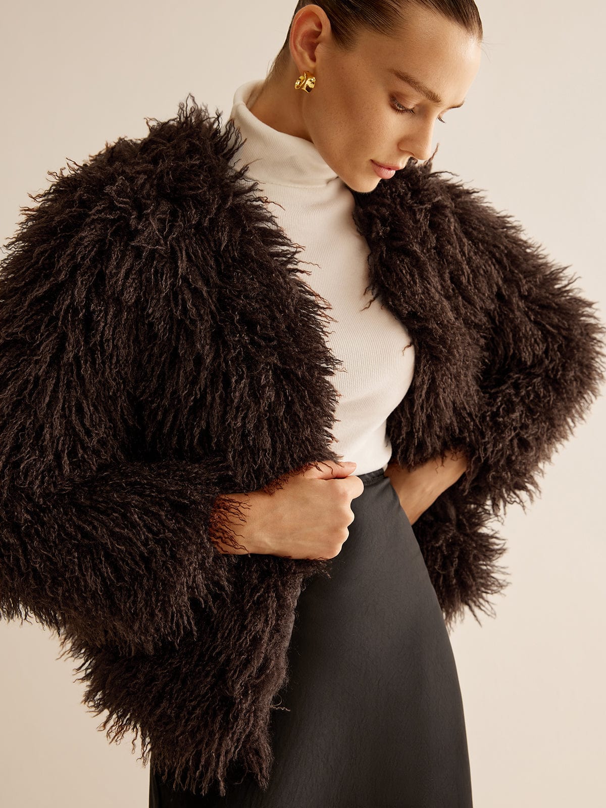 Bo Cropped Jacket | Shaggy Texture Jacket