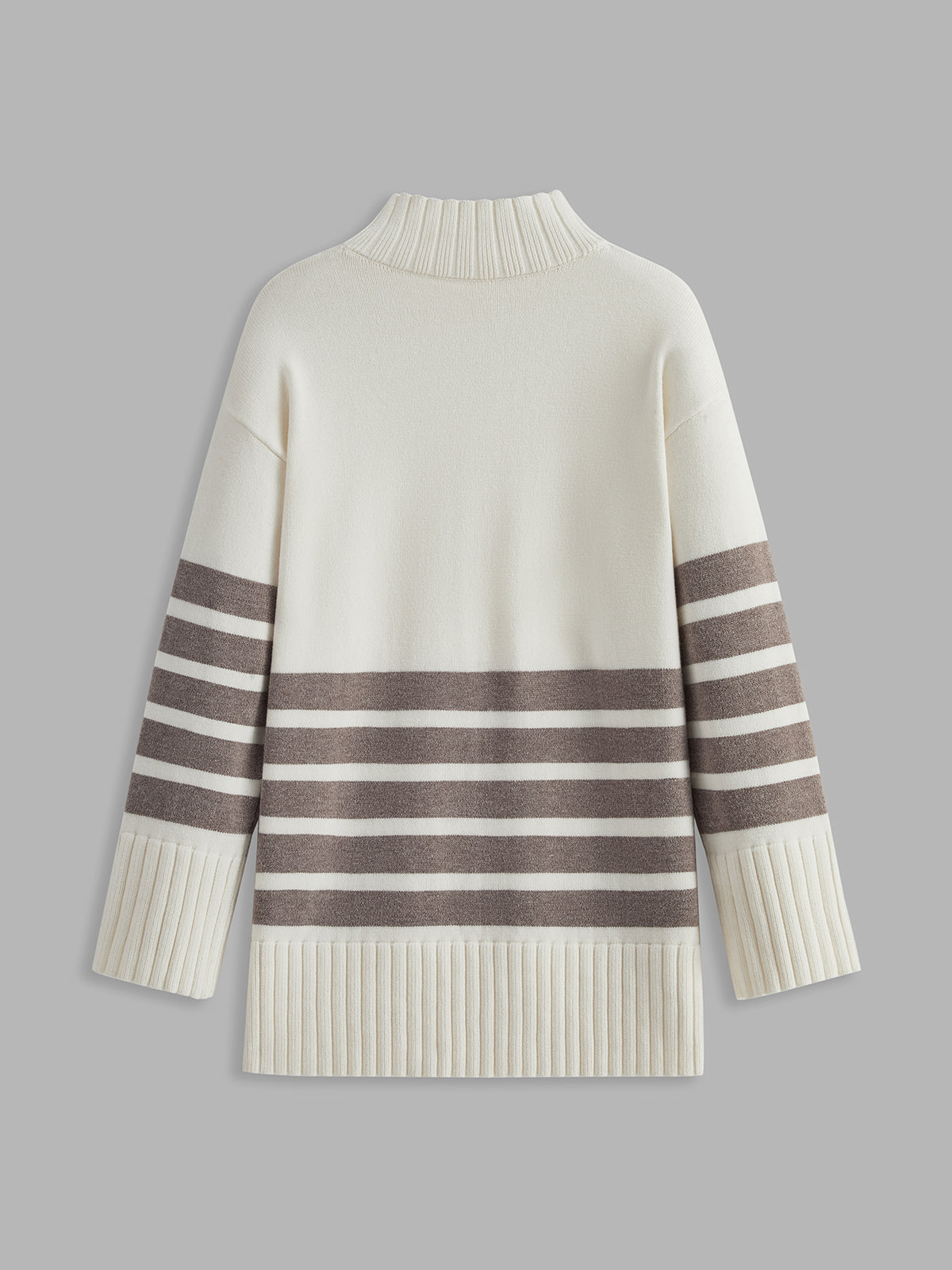 Parisian Striped Mock Neck Trui