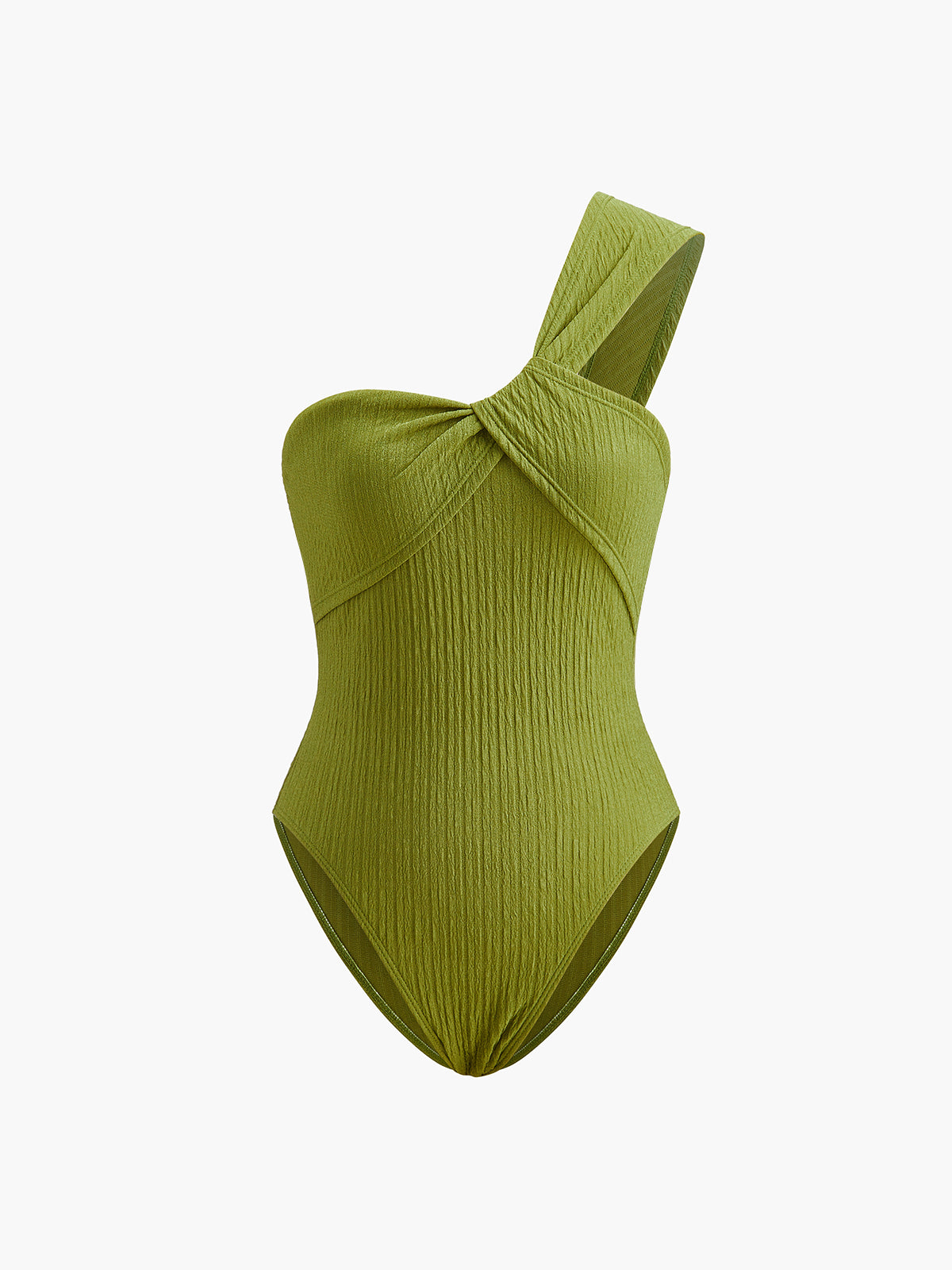 One-Shoulder Badpak met Ruches en Gedraaid Detail voor Dames