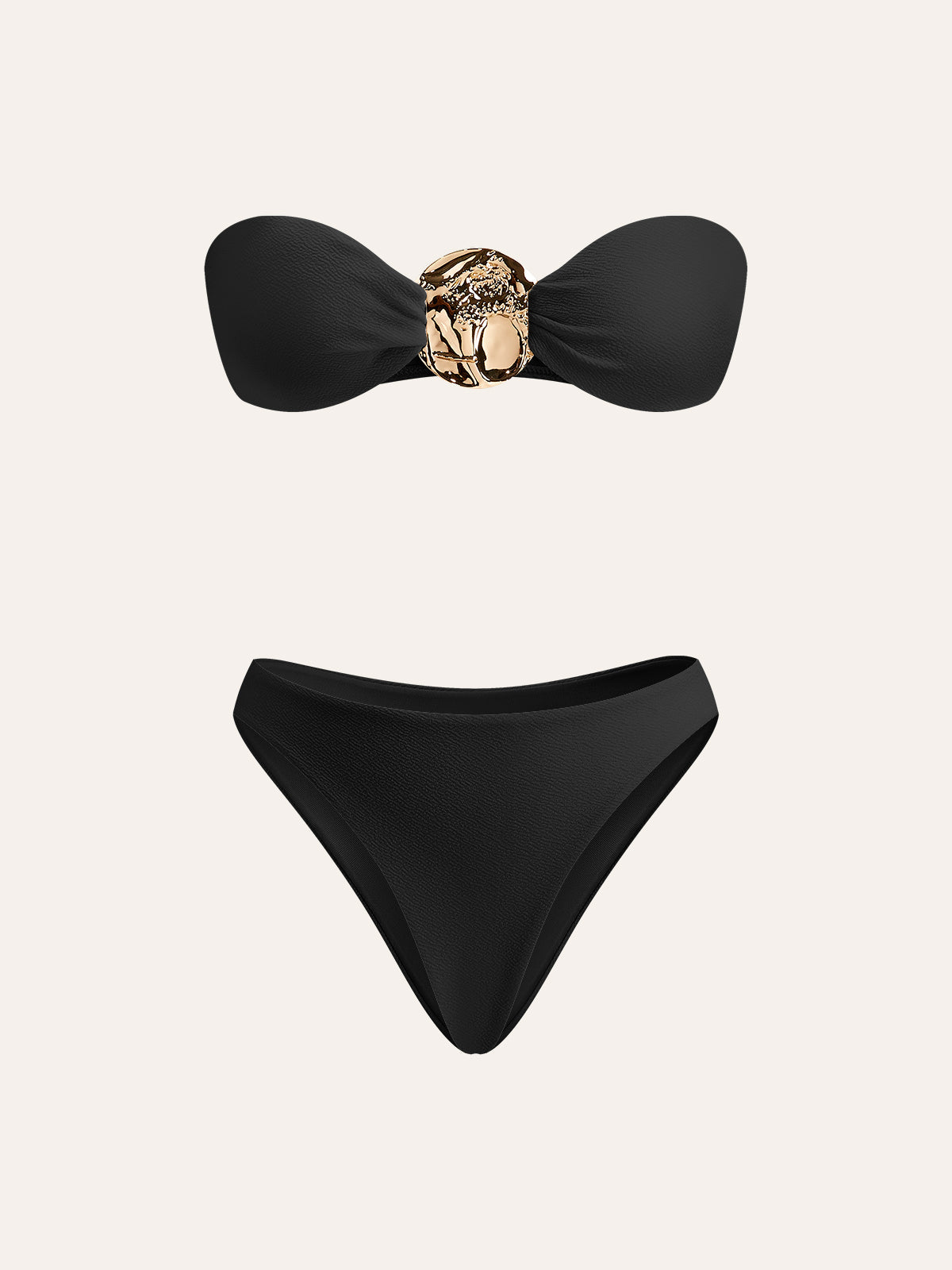 ikini Set met Gouden Details en Bijpassende Cover-Up voor Dames