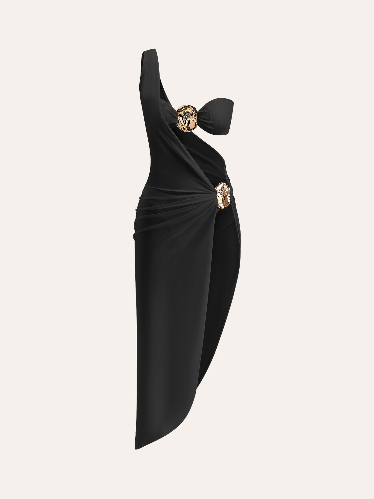 ikini Set met Gouden Details en Bijpassende Cover-Up voor Dames
