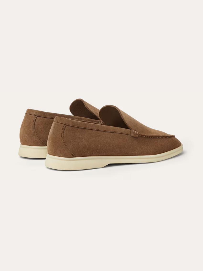 Elegante Bruine Loafers van Suède voor Heren
