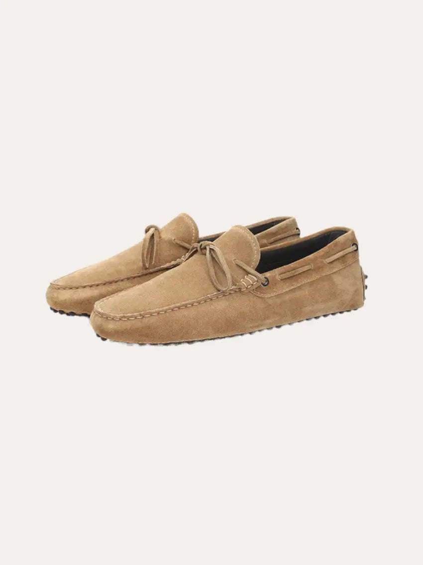 Khaki Kleurige Mocassin Loafers van Katoen voor Heren