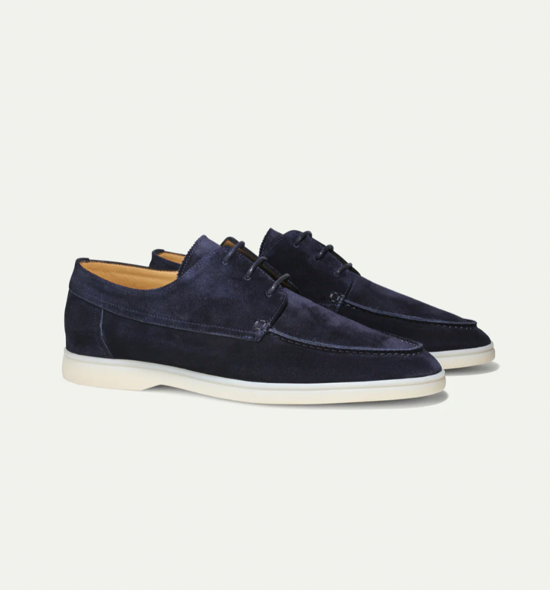 Chique Heren Suède Loafers – Veters Mocassin Design, Zachte Flexibele Zool