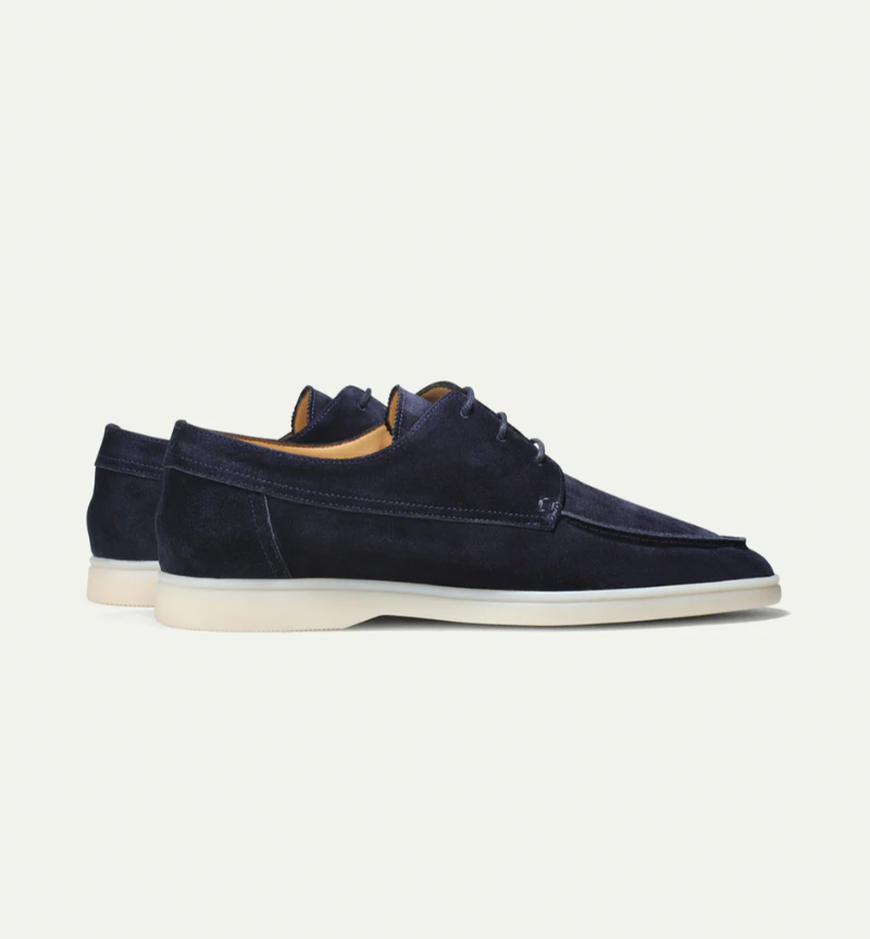 Chique Heren Suède Loafers – Veters Mocassin Design, Zachte Flexibele Zool
