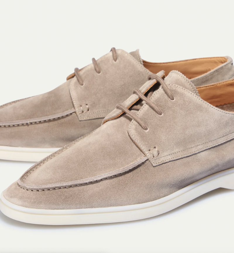 Chique Heren Suède Loafers – Veters Mocassin Design, Zachte Flexibele Zool