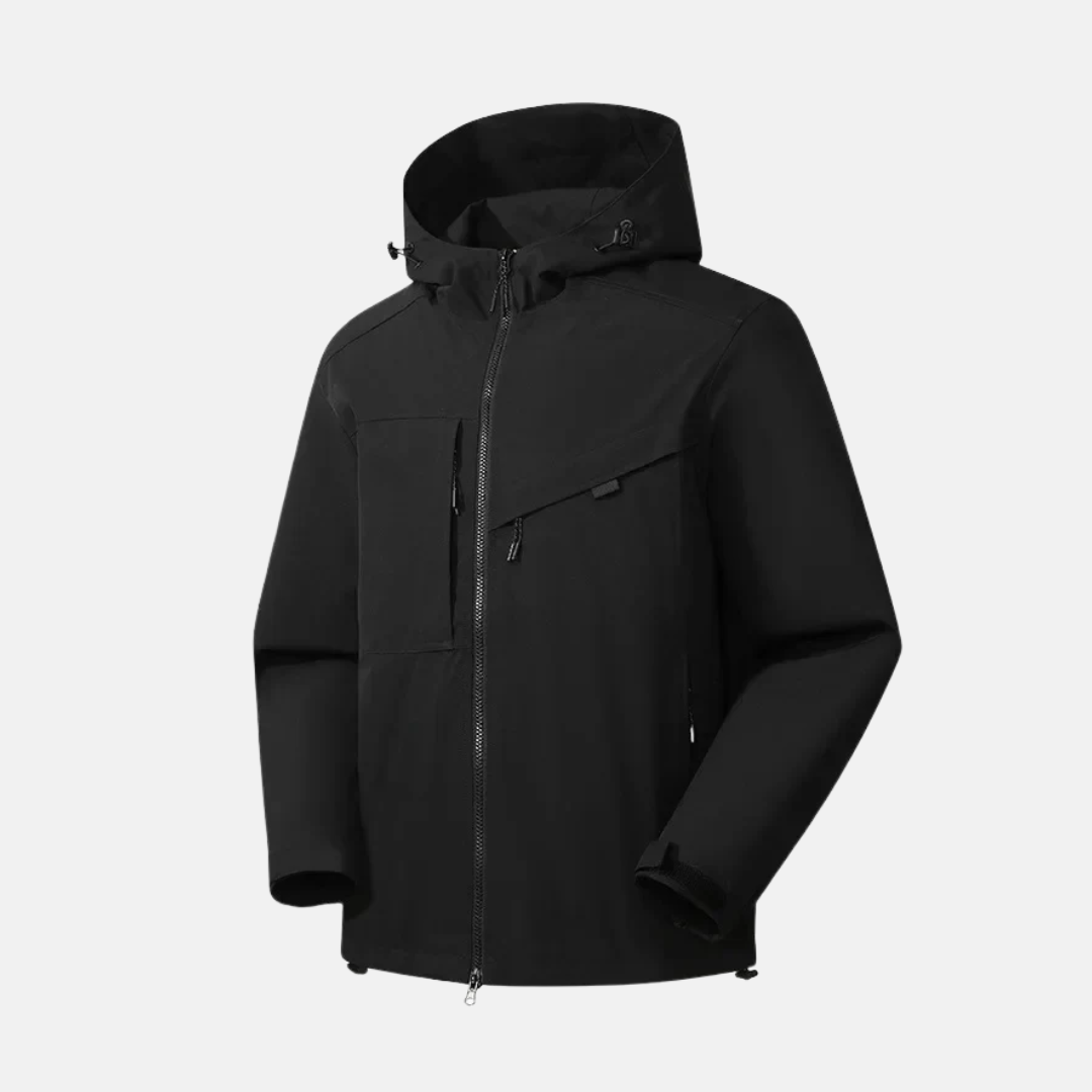 Men's Jacket – Water-Repellent – Relaxed Fit – Hood – Multiple Zippered Pockets