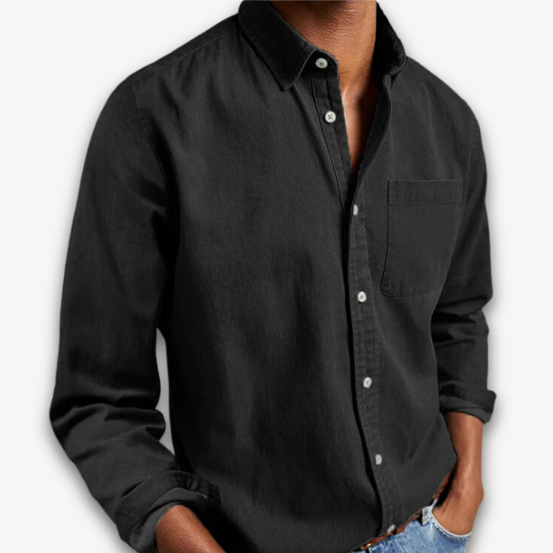Heren Katoenen Button-Up Shirt - Casual Lange Mouwen