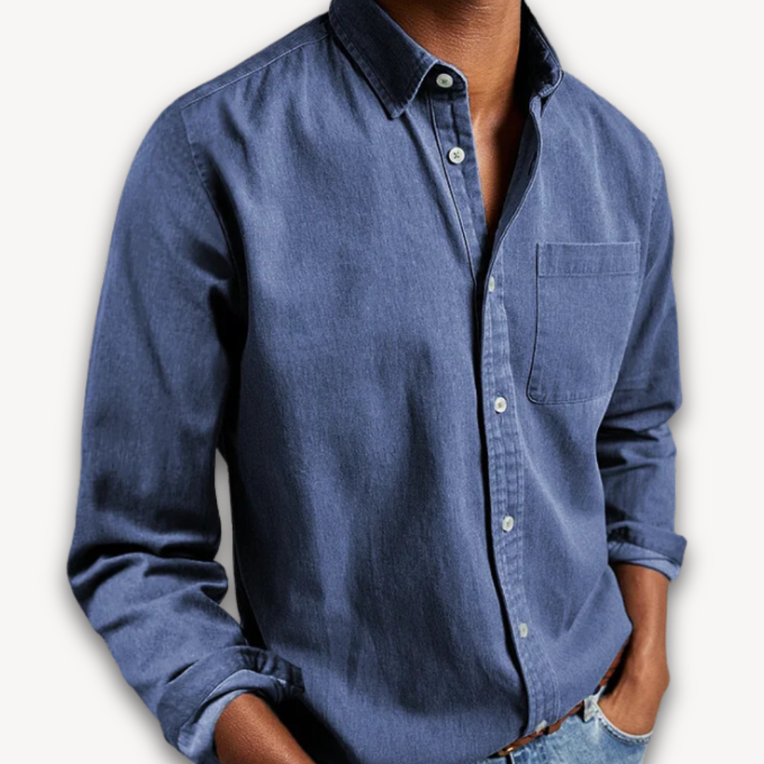 Heren Katoenen Button-Up Shirt - Casual Lange Mouwen