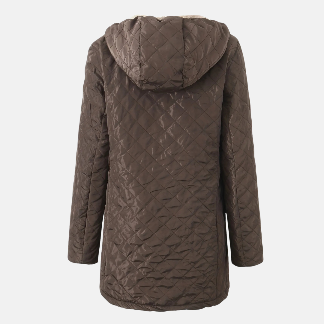 Women's Padded Jacket – Mid-Length – Relaxed Fit – With Hood – Sherpa Lining