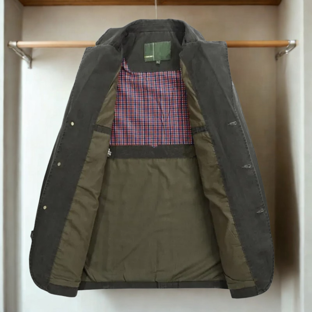 Heren Jas – Relaxed Fit – Notch Reverskraag – Meerdere Zakken – Robuuste Look