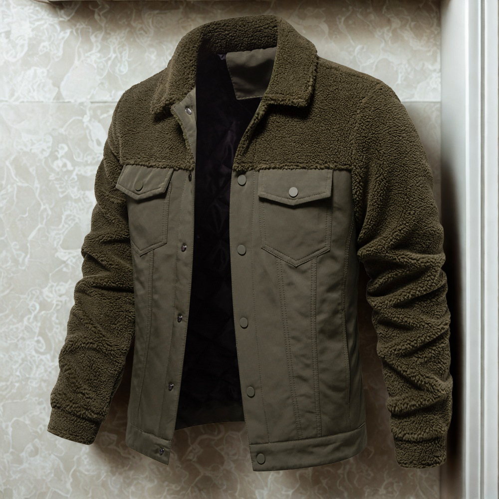 Heren Jack – Regular Fit – Wolachtige Panelen – Knoopsluiting – Casual Draagcomfort