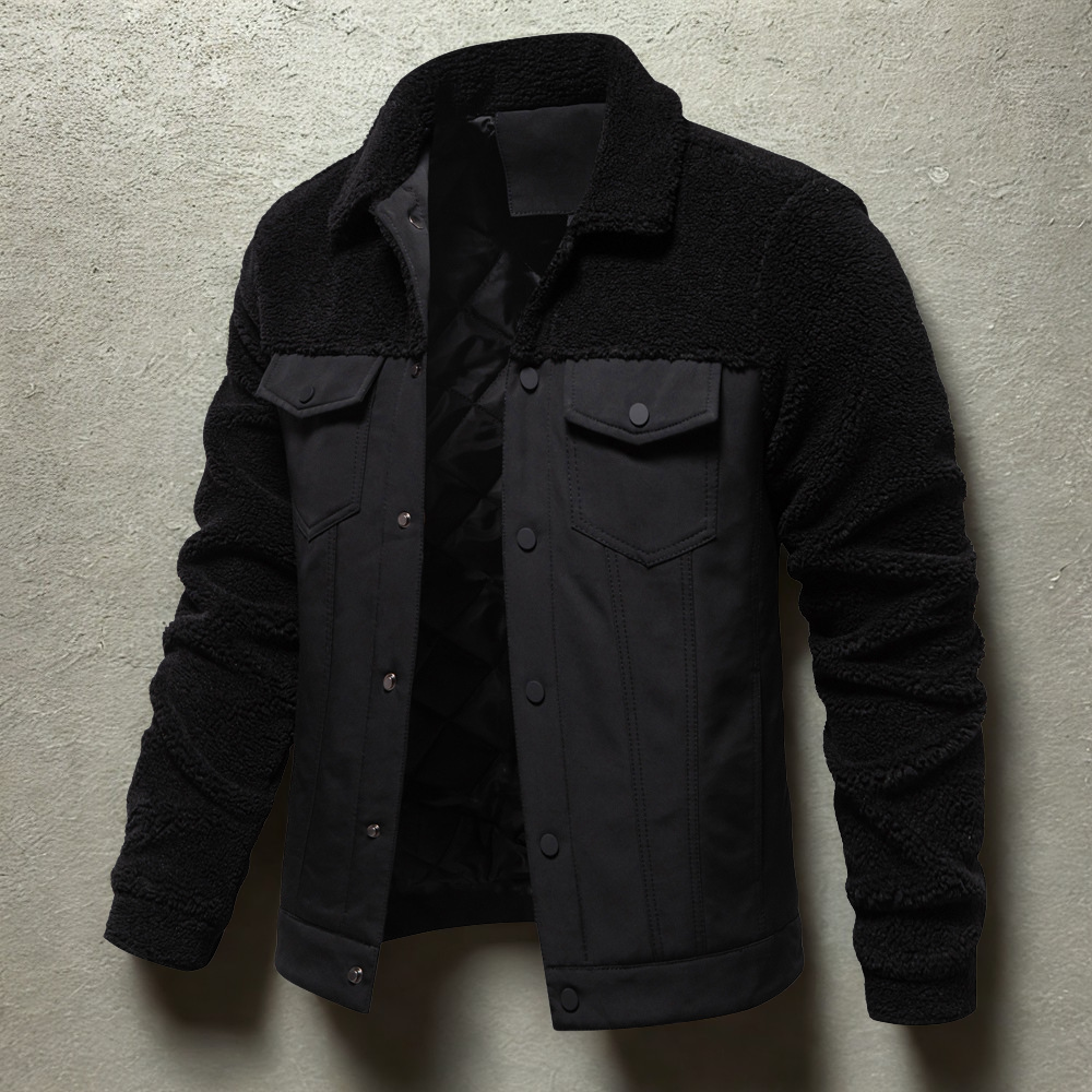 Heren Jack – Regular Fit – Wolachtige Panelen – Knoopsluiting – Casual Draagcomfort