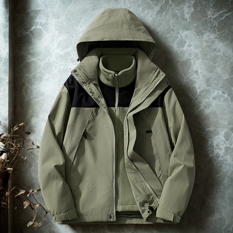 Heren Outdoor Jas – Waterafstotend – Afneembare Fleece – Verstelbare Capuchon