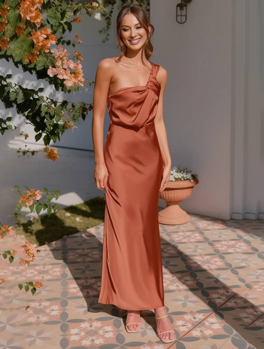 Elegante Satin A-Lijn Strapless Maxi Jurk