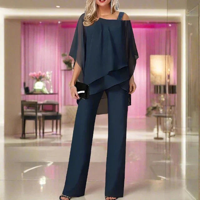 Verfijnde Chiffon Outfit voor Dames