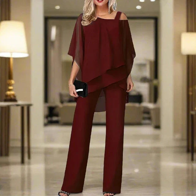 Verfijnde Chiffon Outfit voor Dames