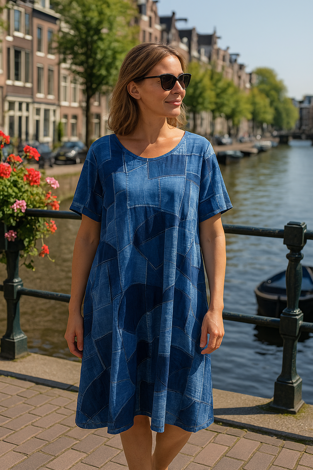 Casual Zomerse Midi Jurk met Losse Pasvorm voor dames