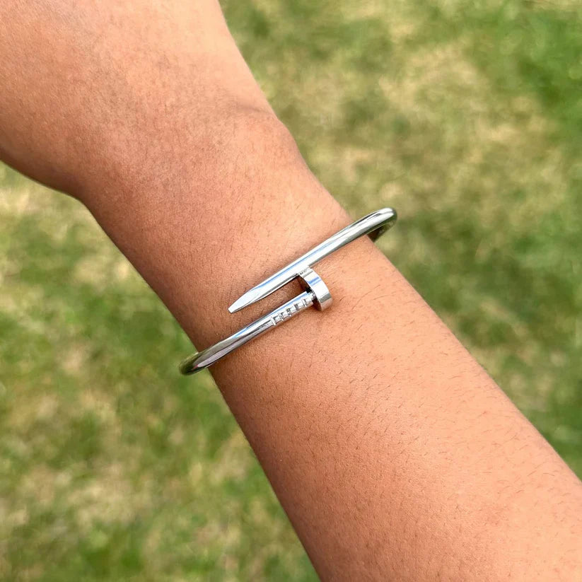Stoere Goudkleurige Nail Armband voor Heren