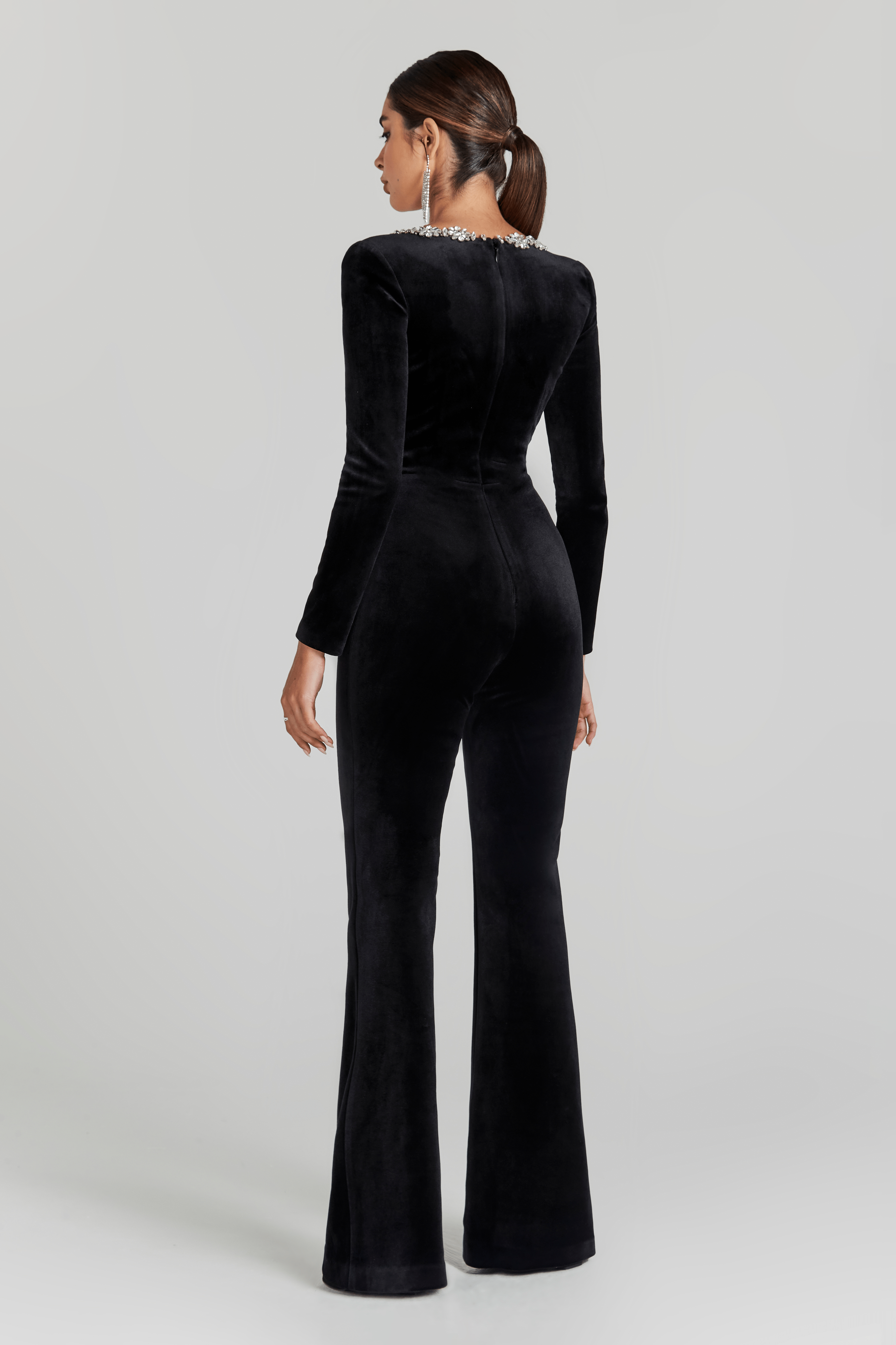 Effen Jumpsuit met Elegante Halslijn