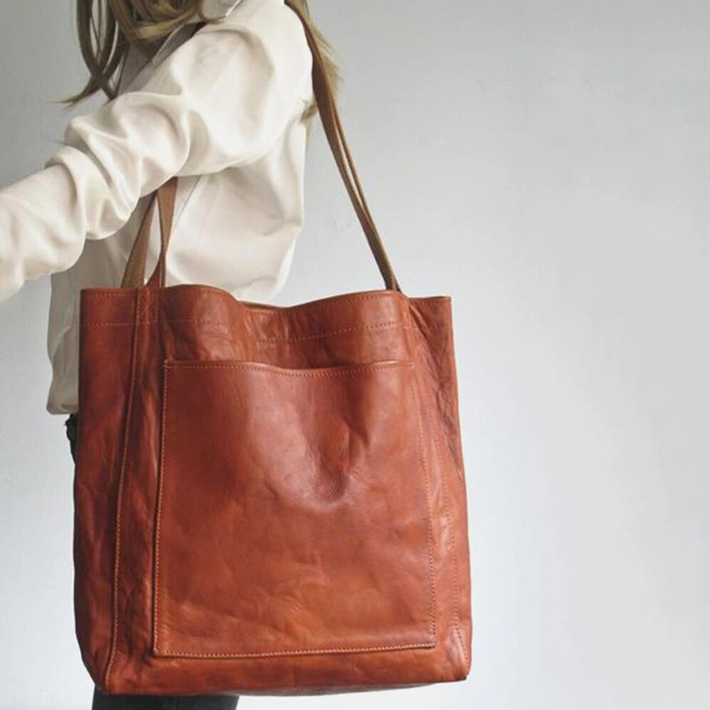 Tijdloze en Elegante Lederen Handtas voor Vrouwen