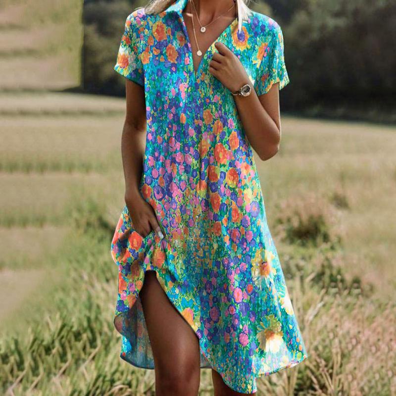 Klassieke Midi Jurk met Romantische Bloemenprint voor dames