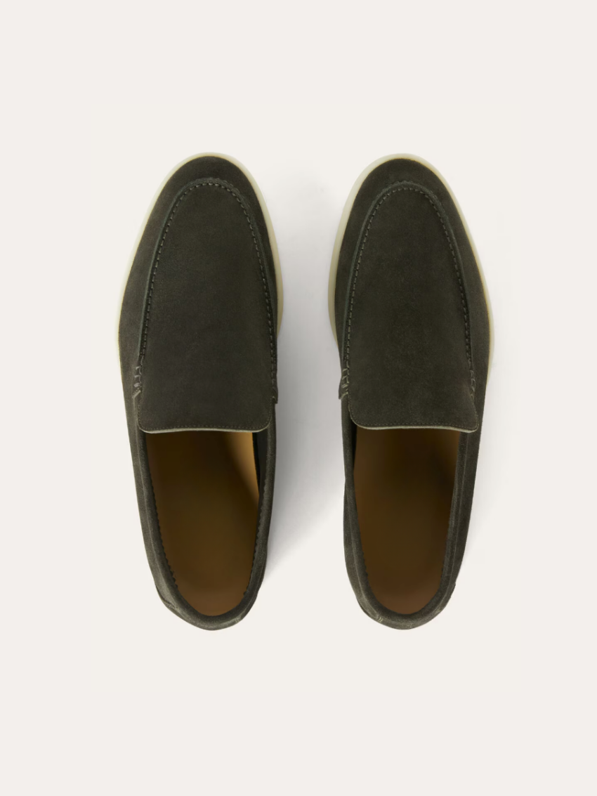 Tijdloze Donker Groen Suède Loafers voor Heren