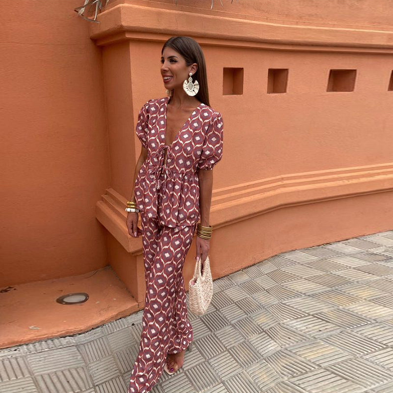 Tweedelige Linnen Outfit voor Dames – Perfect voor de Zomer