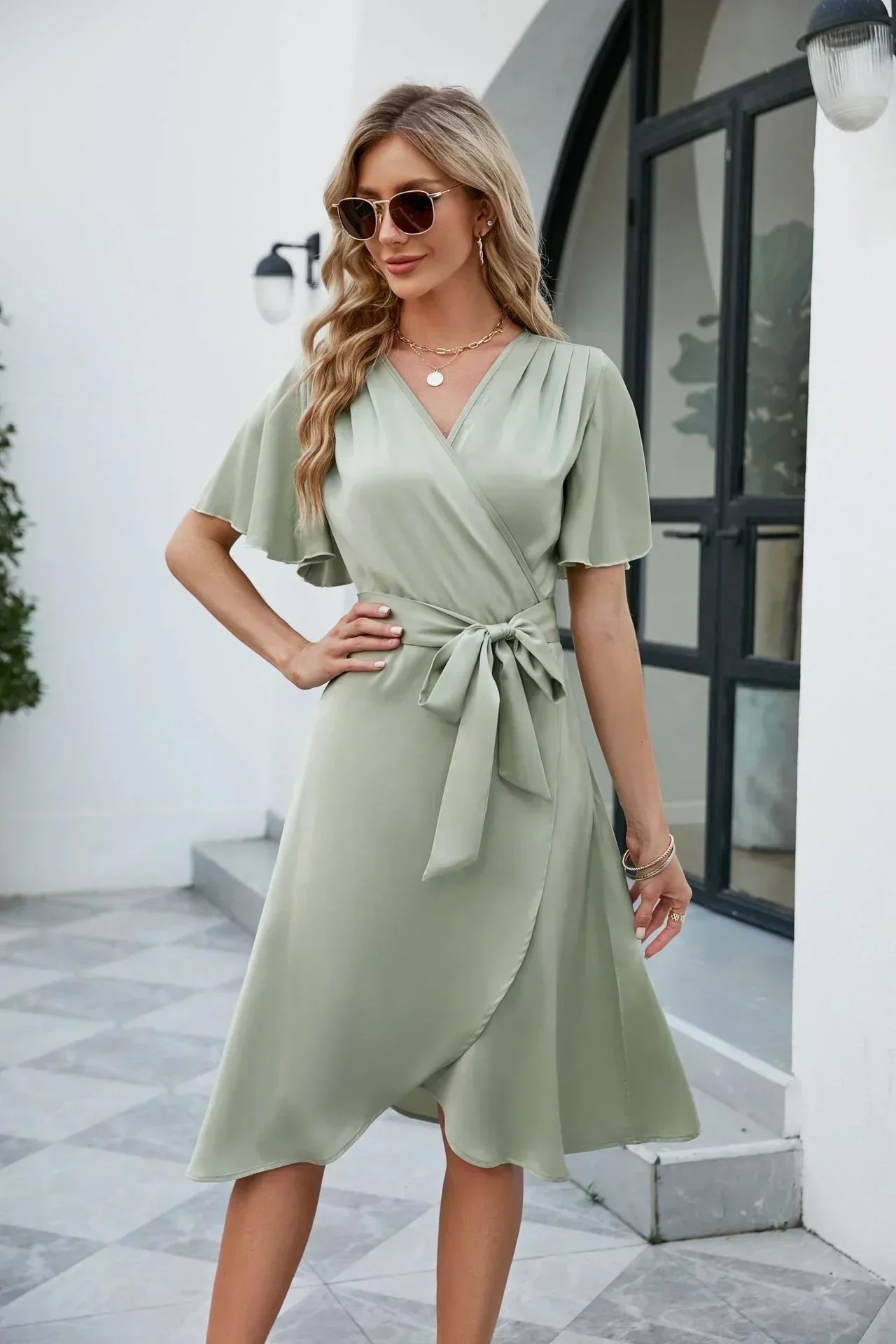Elegante Midi Wikkeljurk voor Dames