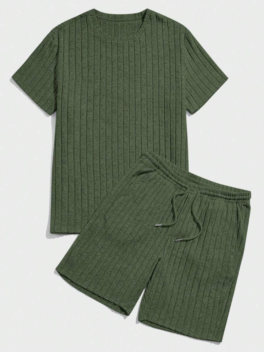 Ribgebreide Zomerset met Shorts voor Heren