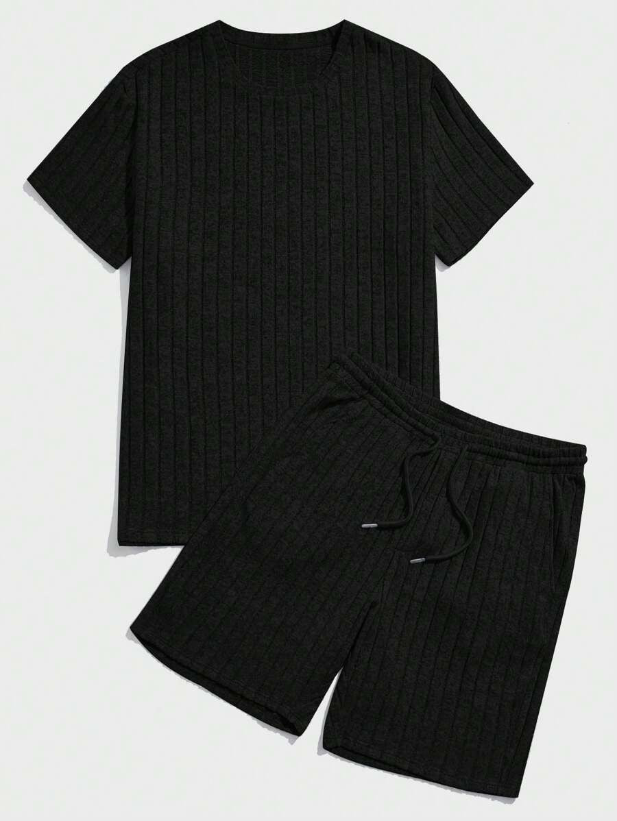 Ribgebreide Zomerset met Shorts voor Heren