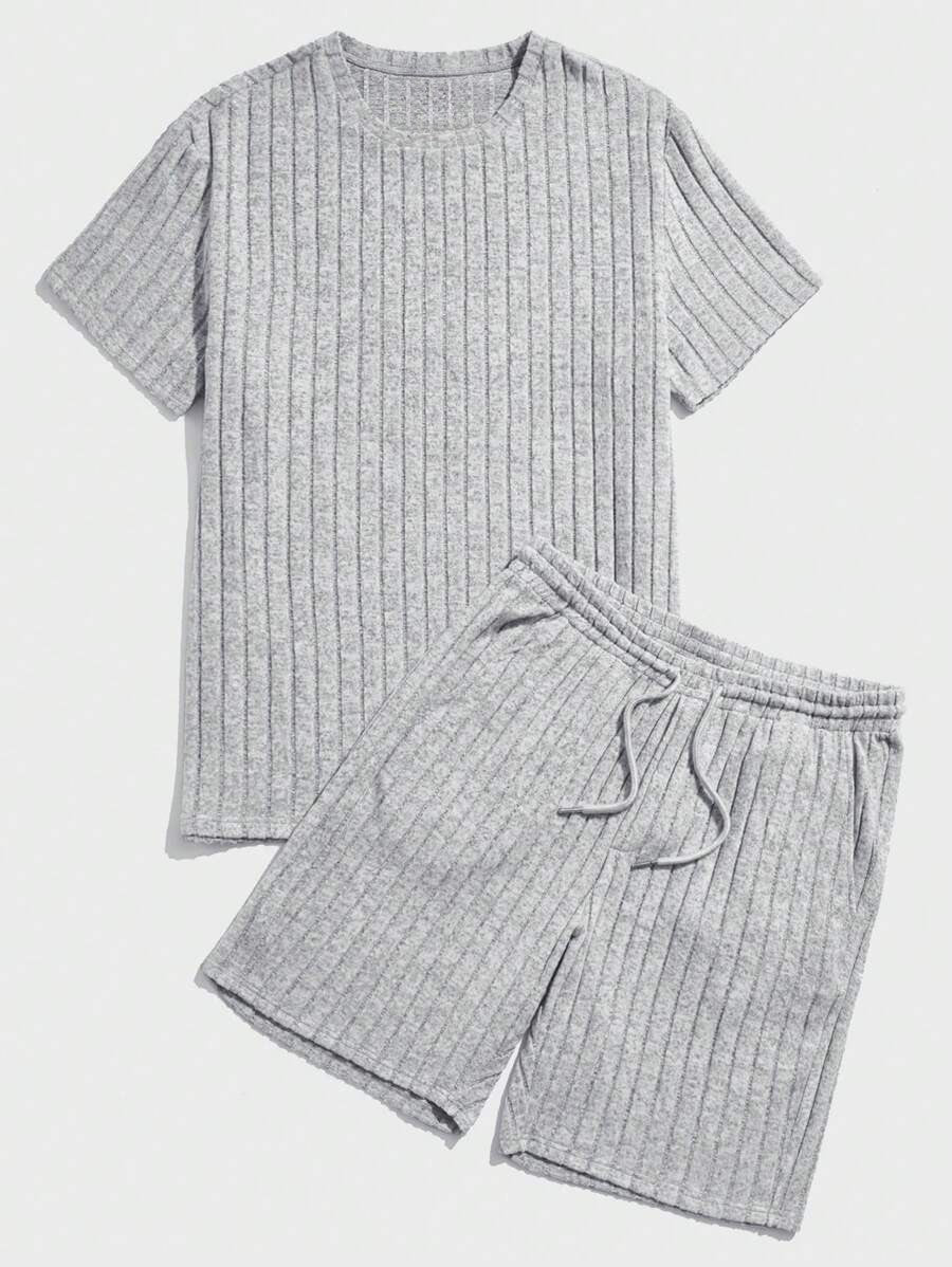 Ribgebreide Zomerset met Shorts voor Heren