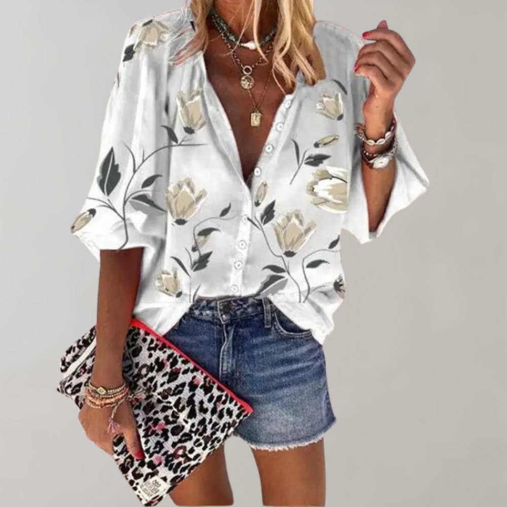 Zomerse Blouse met Bloemenprint voor Dames