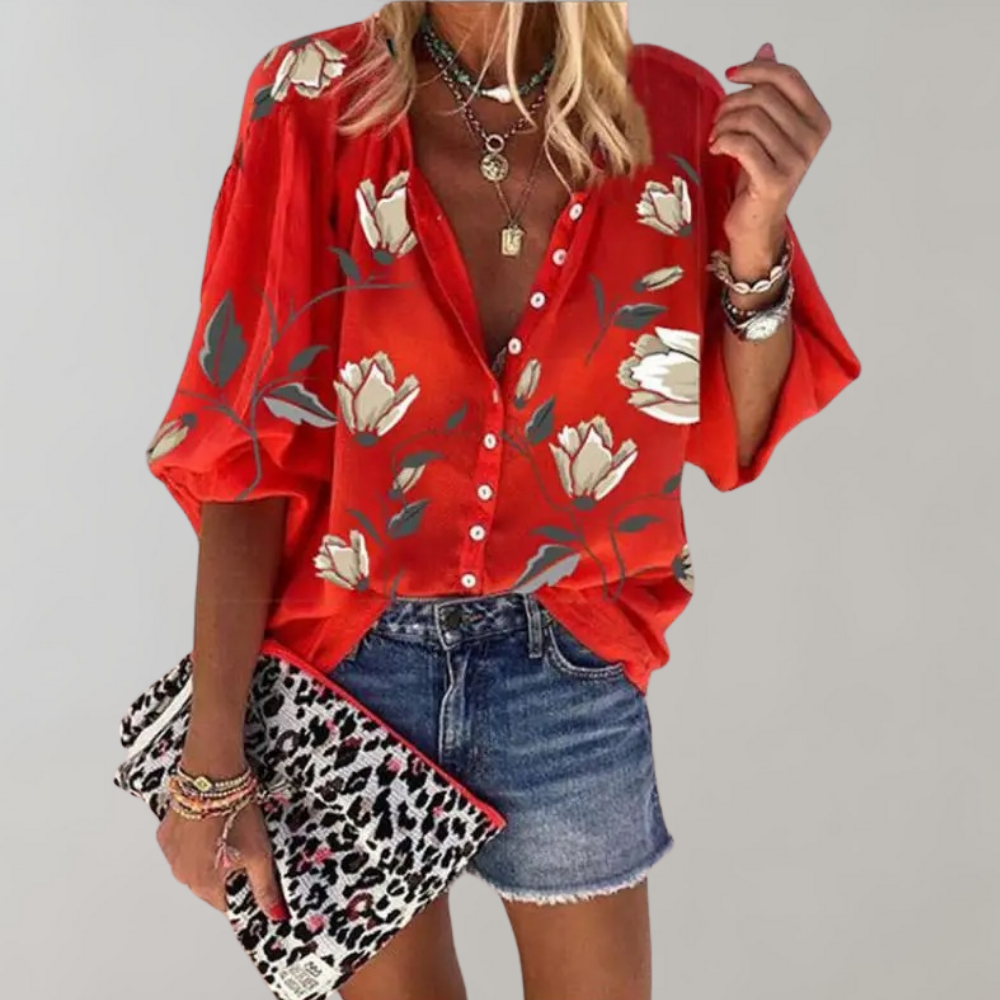 Zomerse Blouse met Bloemenprint voor Dames