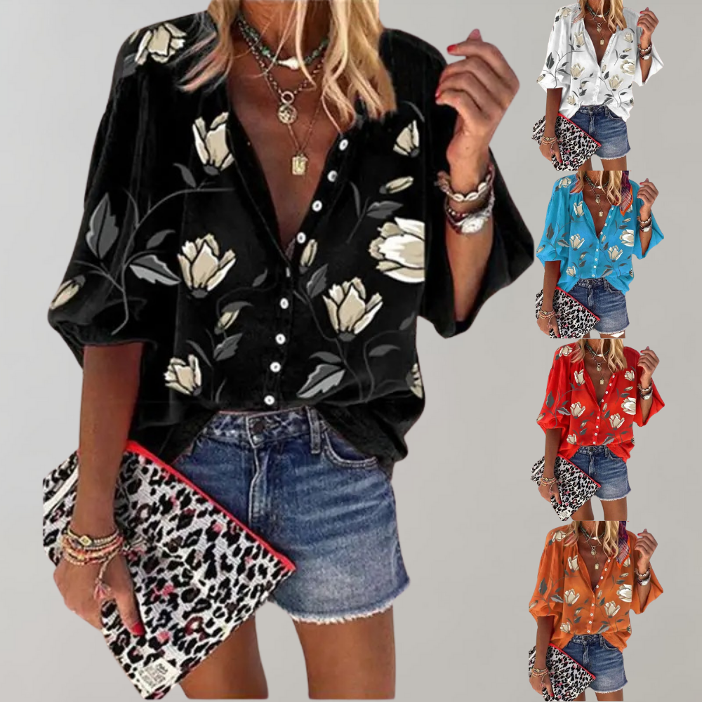 Zomerse Blouse met Bloemenprint voor Dames