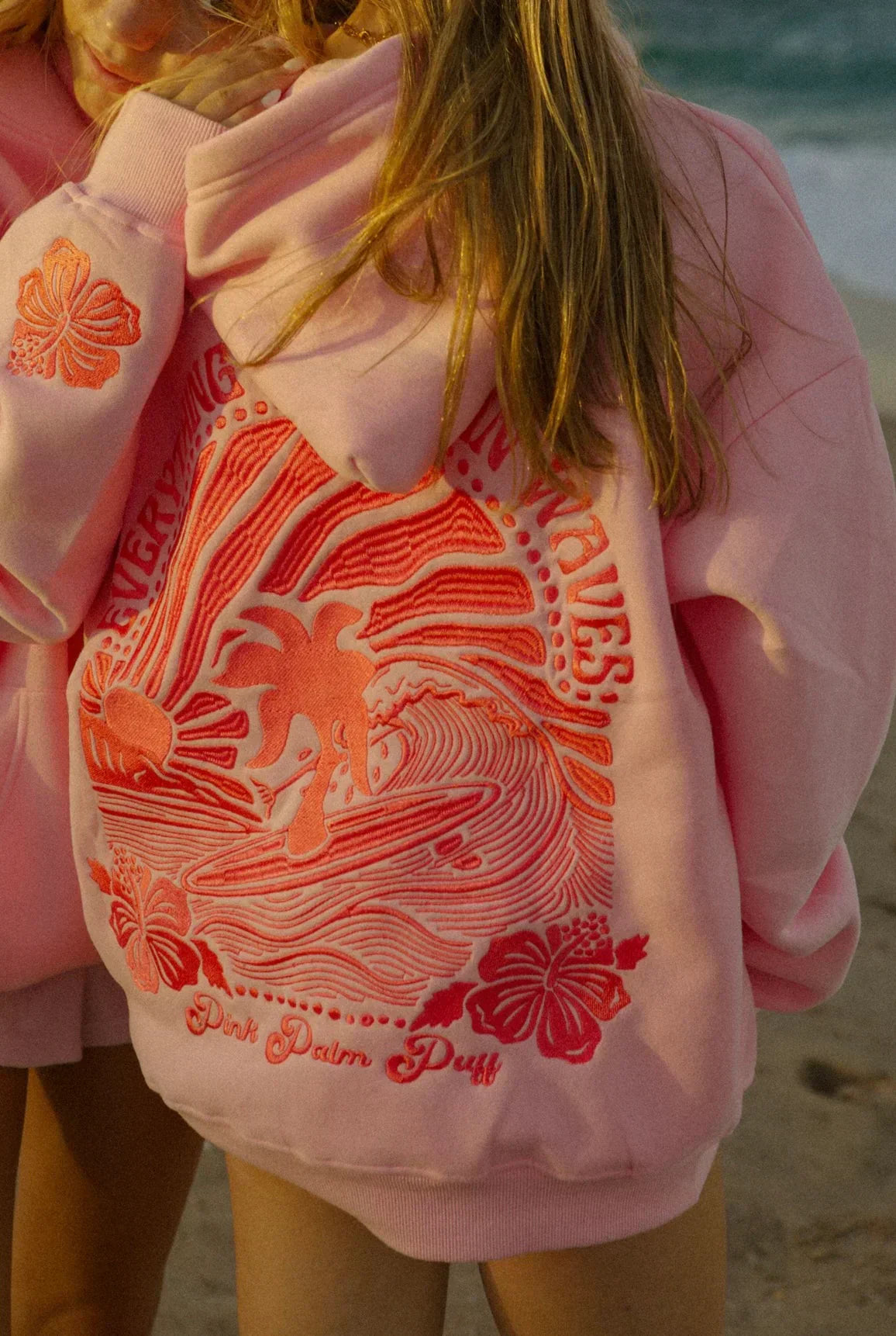 Uniseks Hoodie – Zonsondergang Design Achterkant