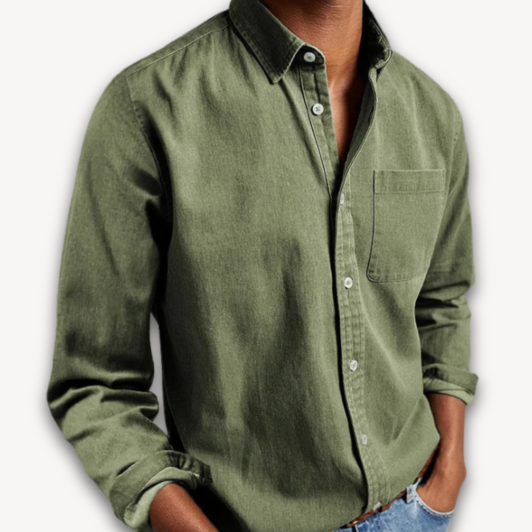 Heren Katoenen Button-Up Shirt - Casual Lange Mouwen