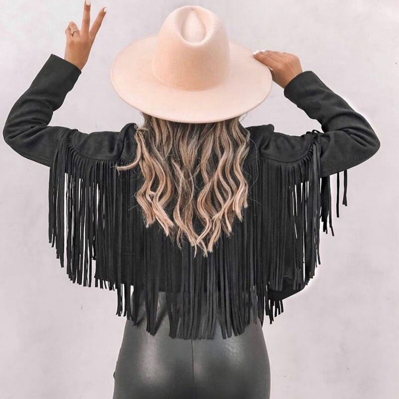 Trendy Suède Vest met Fringe Details