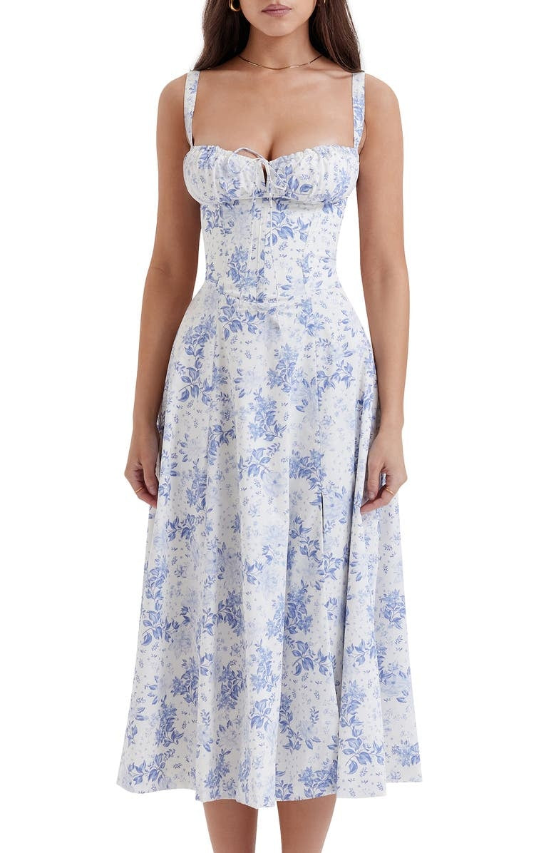 Dames Bloemen Bustier Midriff Taille Shaper Jurk