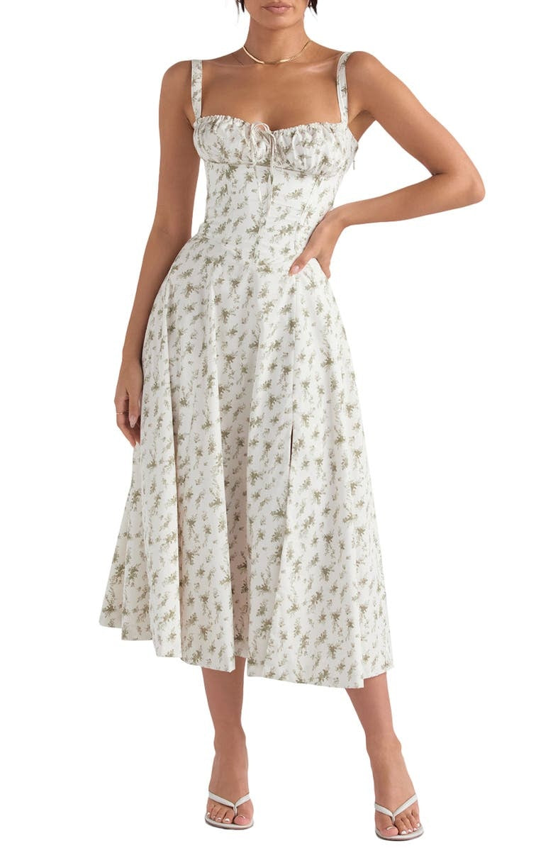 Dames Bloemen Bustier Midriff Taille Shaper Jurk