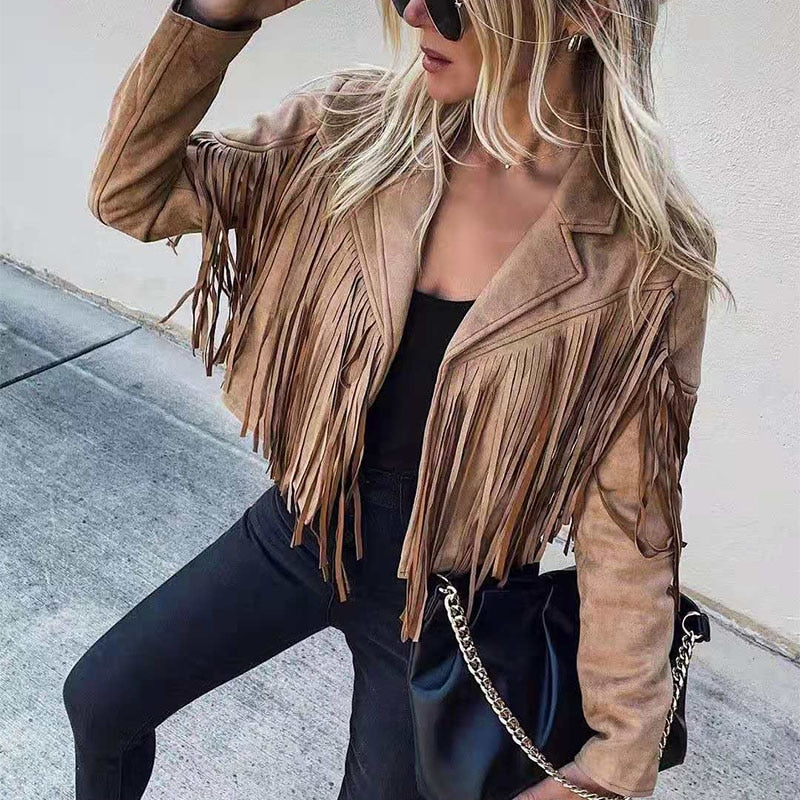 Trendy Suède Vest met Fringe Details