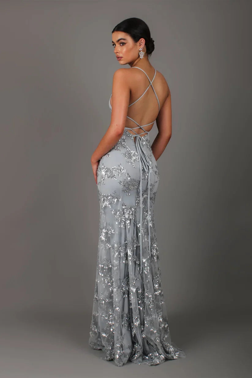 Elegante Maxi Jurk met Volledige Pailletten