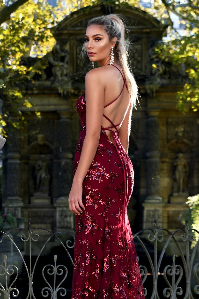 Elegante Maxi Jurk met Volledige Pailletten