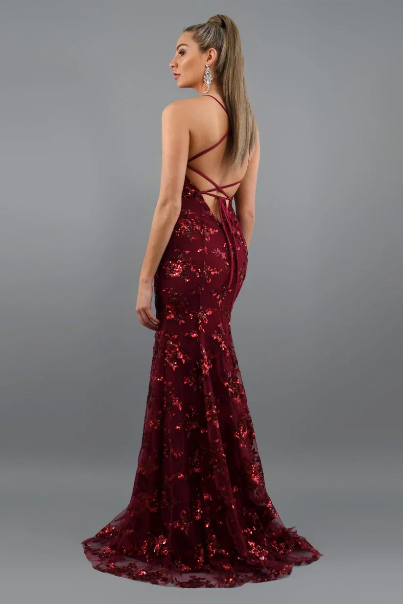 Elegante Maxi Jurk met Volledige Pailletten