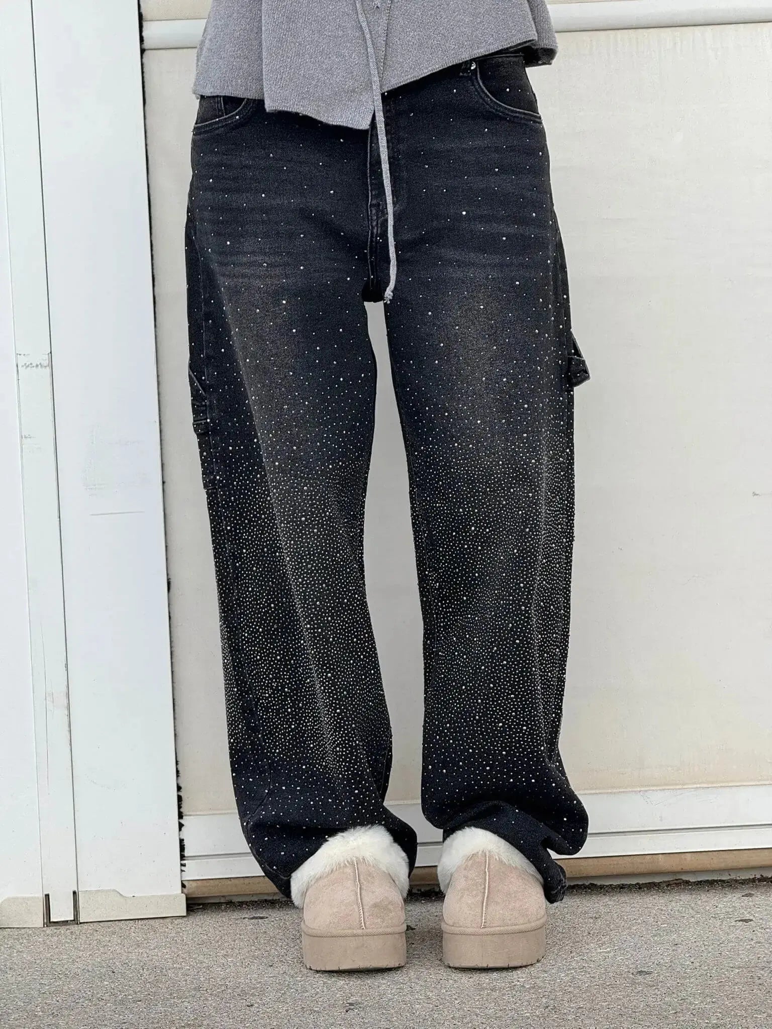 Casual Glamour Jeans met Glinsterende Accenten voor dames