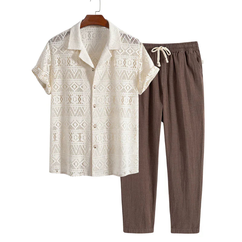 Zomerse Cuban Shirt Co-ord Set voor Heren