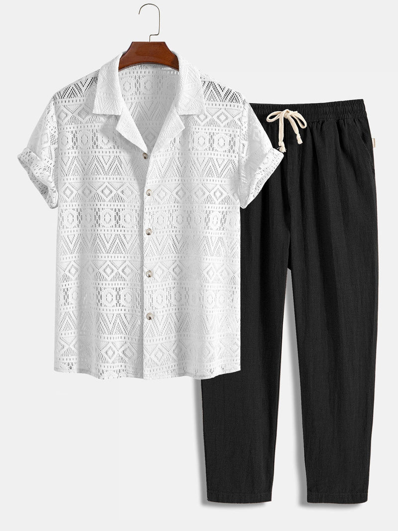 Zomerse Cuban Shirt Co-ord Set voor Heren