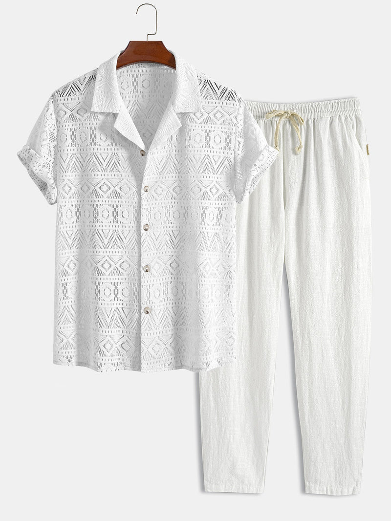 Zomerse Cuban Shirt Co-ord Set voor Heren