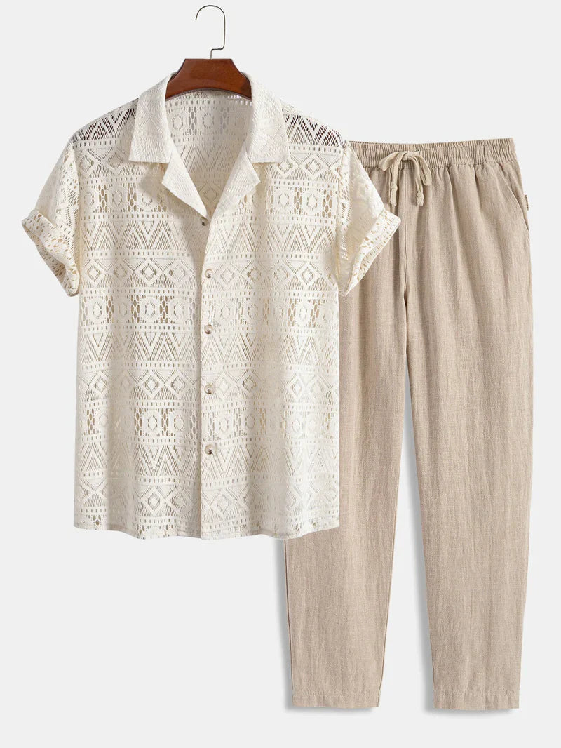 Zomerse Cuban Shirt Co-ord Set voor Heren